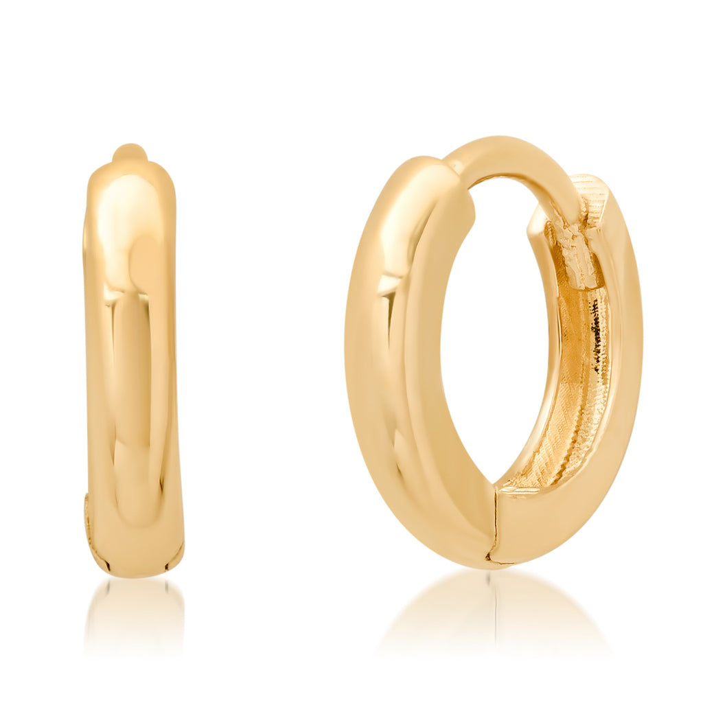 14K Gold Baby Huggie Earring Large