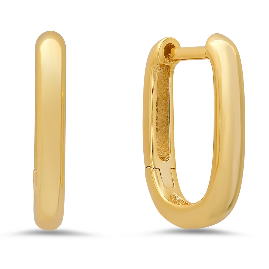 Silver 925 Gold Plated U Shape Huggie Earring