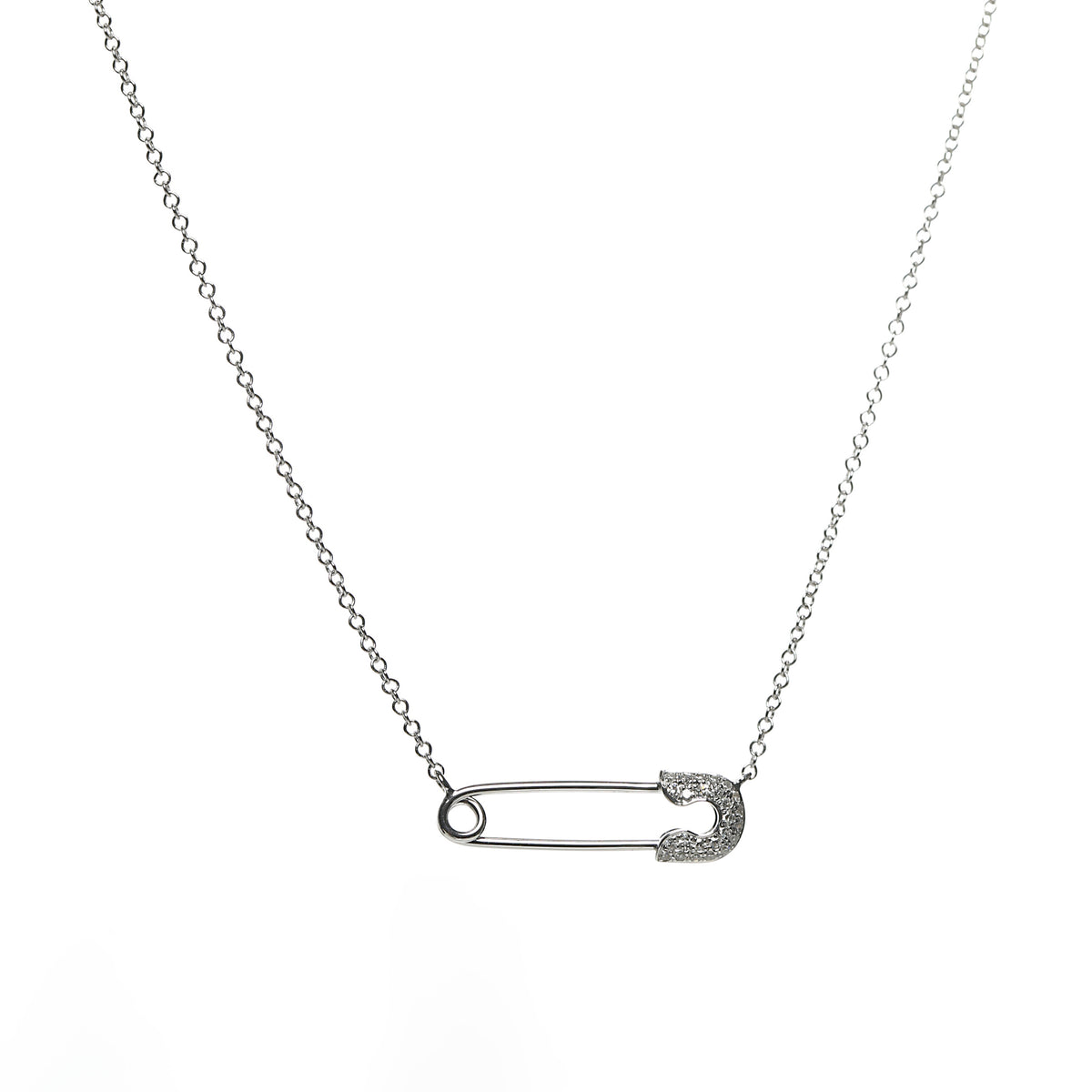 Diamond Safety Pin Necklace | The Hailey Shop